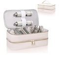 YOVIP Double Layer Travel Hair Dryer & Cosmetics Bag Travel Organizer Bag QXL White