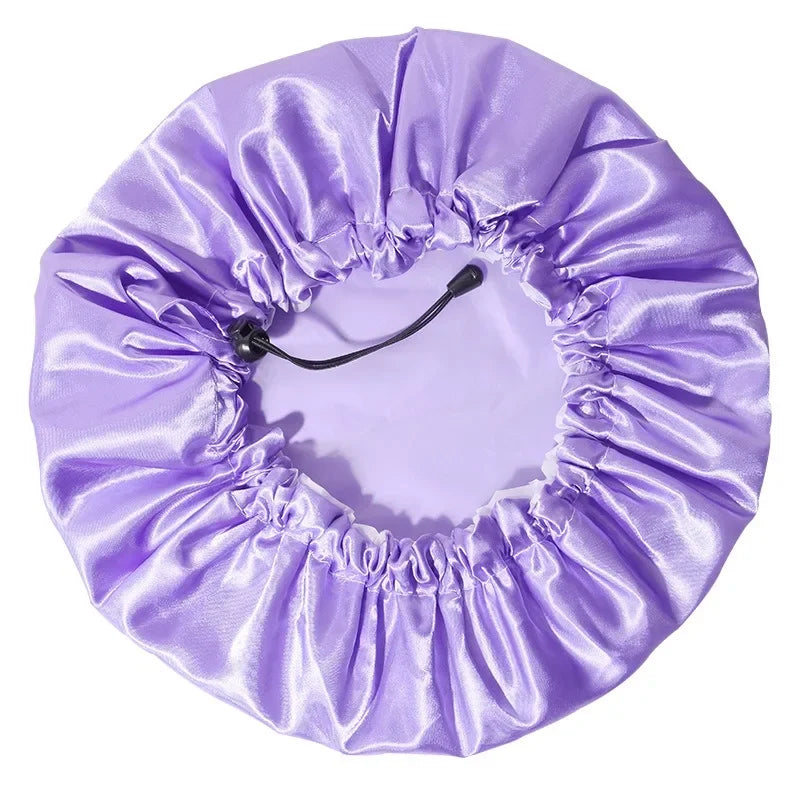 Extra Large Reusable Shower Cap | Double Layer PEVA Waterproof Shower Cap QXL