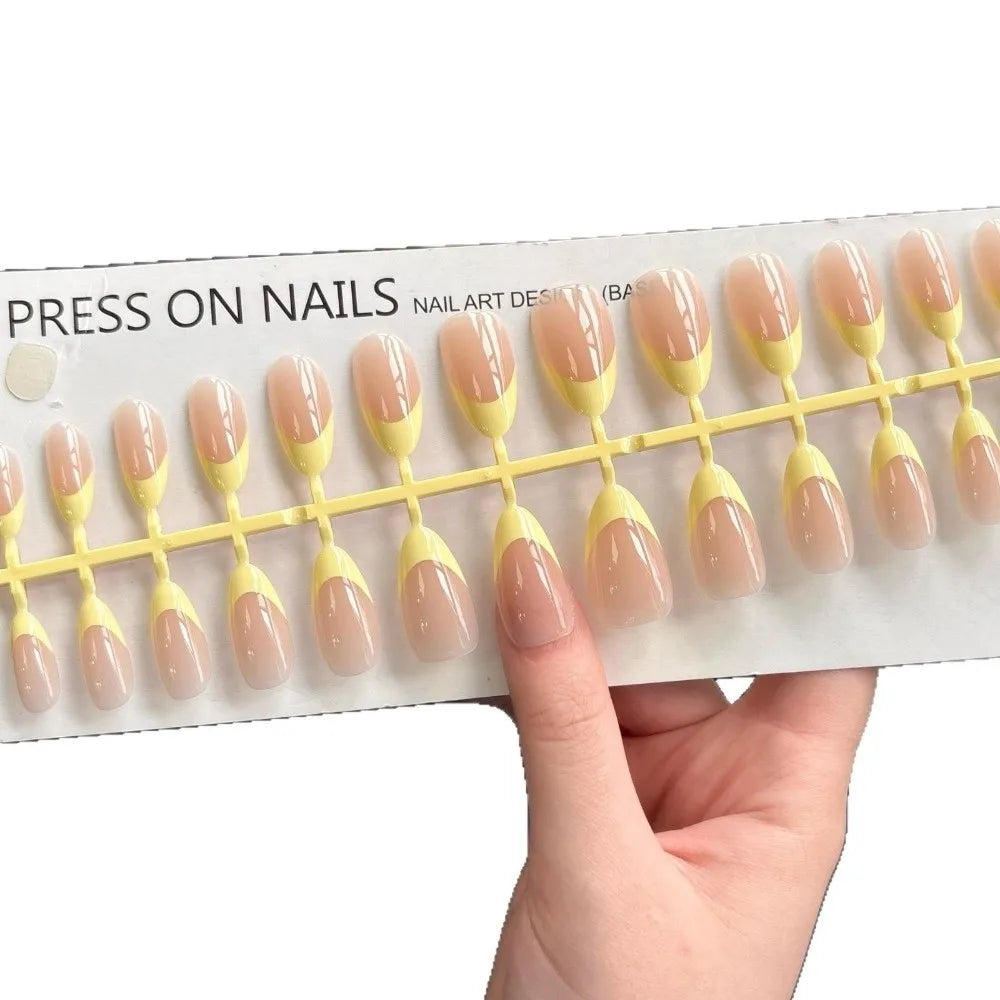 30-Pack Almond Press On Nails | Matte Nude & Glossy Tips Press-On Nail Tips QXL