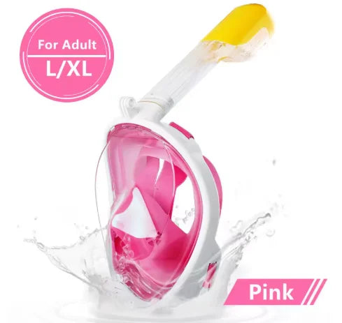 Anti-Fog Full Face Snorkel Diving Mask for Adults | L/XL Snorkel Diving Mask QXL pink 5
