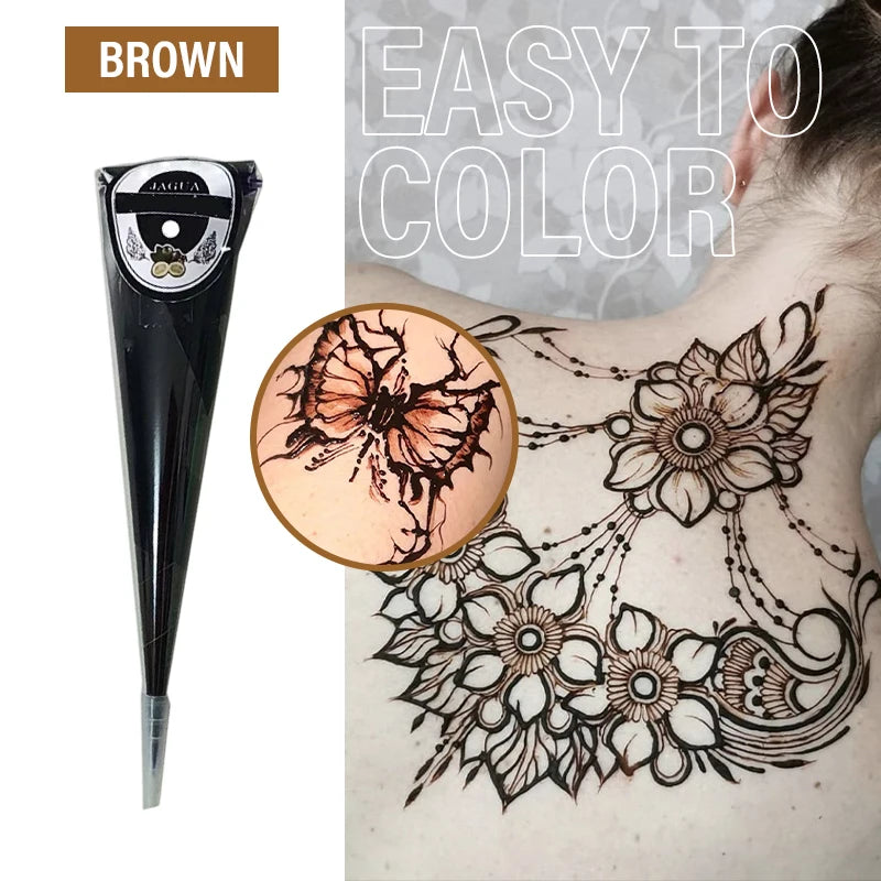 Henna Cone Temporary Tattoo Paste | Natural Mehndi Body Art Henna Body Art Paste QXL Brown