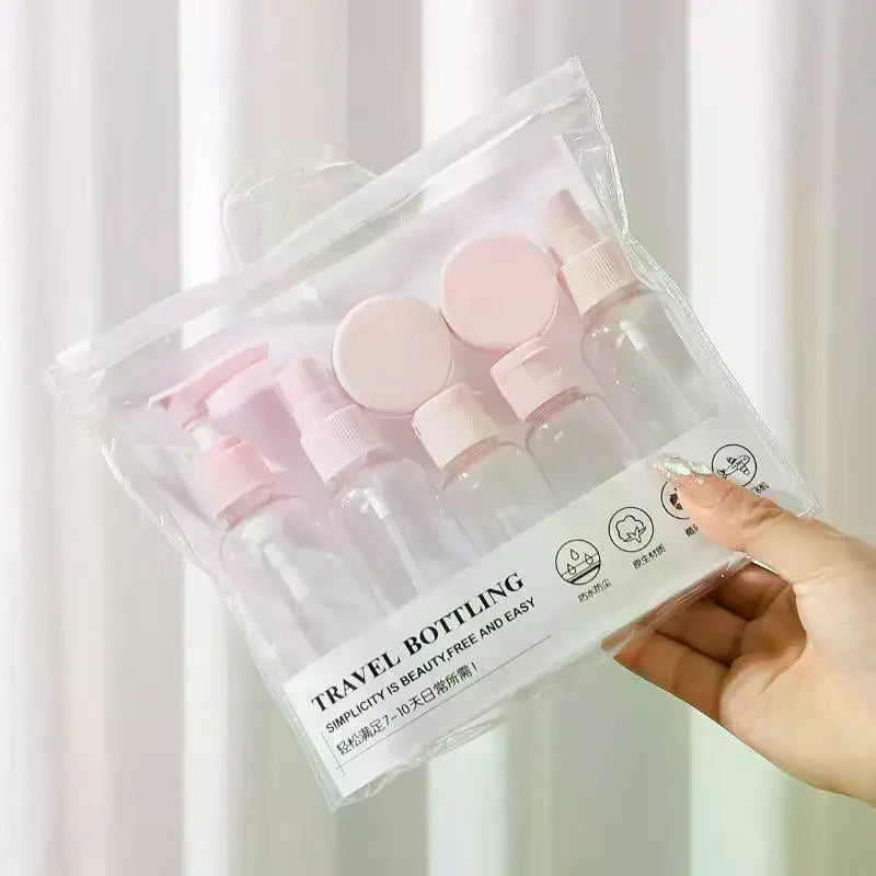 Travel Refillable Bottle Set | 8-Pc Leak-Proof Cosmetic Kit Travel Bottle Set QXL