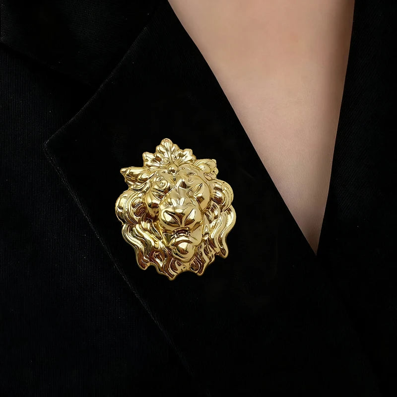 Lion Head Copper Brooch Pin | Women's Fashion Accessory Fashion Brooch Pin QXL Default Title