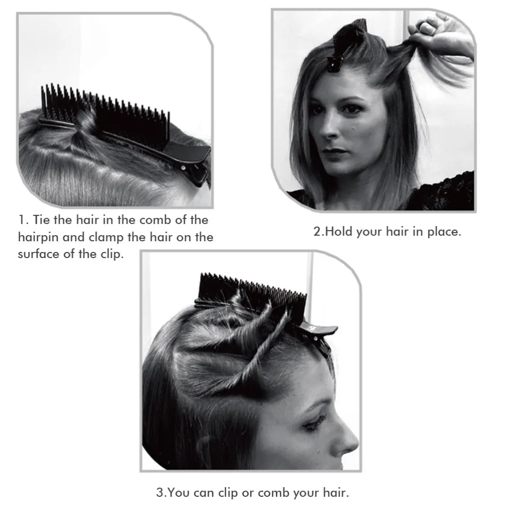 2-Pack Black Hair Sectioning Clips | Multi-Function Styling Hair Sectioning Clips QXL