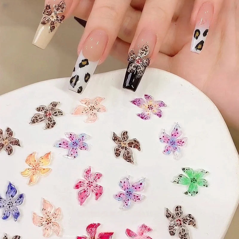 20-Pack 3D Flower Nail Charms & Rhinestone Gems | DIY Nail Art Nail Art Charms QXL 20pcs Mixed