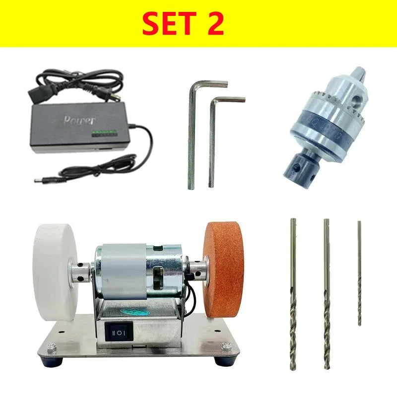 100W Desktop Double Grinding Wheel Machine | Coarse & Fine Bench Grinder QXL