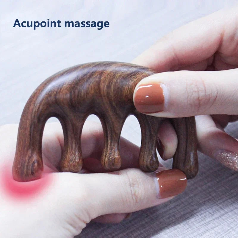 Sandalwood Scalp Massage Comb | Anti-Static Wooden Hair Comb Scalp Massage Comb QXL