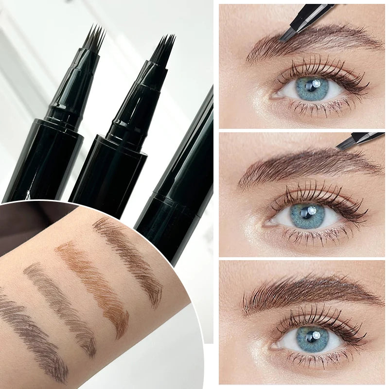 3D Waterproof Liquid Eyebrow Pen | 4 Colors, 2-Pack Liquid Eyebrow Pen QXL