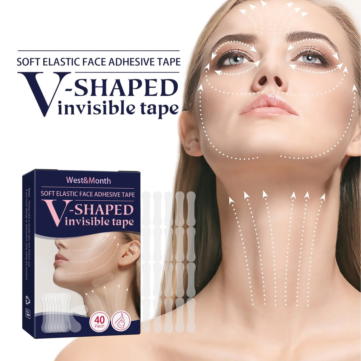 Facial Lifting Chin Patches – V-Shape Face Contouring Tape Facial Lifting Patch QXL 1