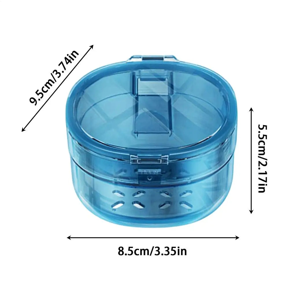 Portable Leak-Proof Denture & Retainer Soaking Case Denture Soaking Case QXL Blue