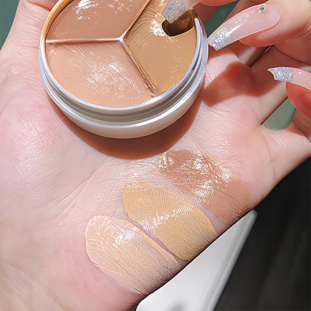 JUJU Dream 3-Color Cream Concealer Palette – Waterproof Cream Concealer Palette QXL