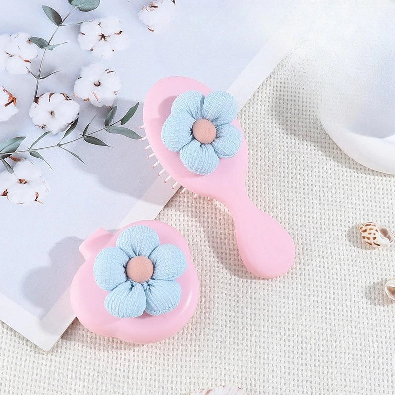 Kids Fluffy Flower Air Cushion Comb – Wide Tooth Anti-Static Kids Hair Comb QXL