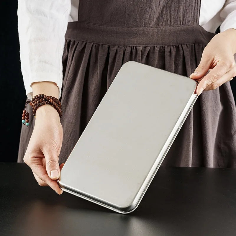 Stainless Steel Serving Tray | BBQ, Baking & Steaming Plate Stainless Steel Tray QXL