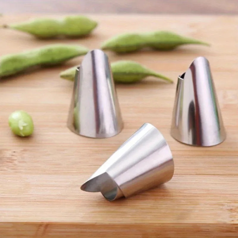 Stainless Steel Finger Guard for Garlic Peeling & Bean Trimming Kitchen Finger Guard QXL