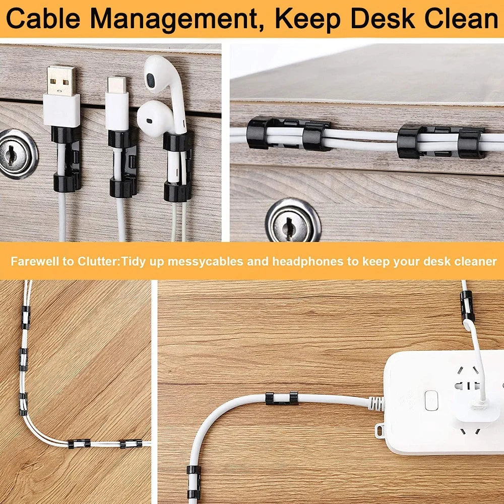 Self-Adhesive Cable Organizer Clips | ABS Wire Cord Holder Cable Organizer Clips QXL