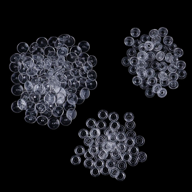 50-Set KAM T5 Clear Resin Snap Buttons 12mm Press Studs Snap Button Fasteners QXL