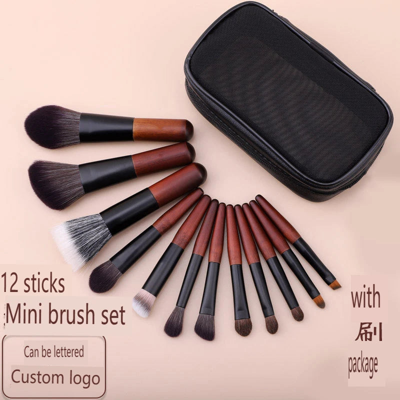 12-Piece Mini Travel Makeup Brush Set | Eyeshadow & Dot Brushes Travel Makeup Brush Set QXL