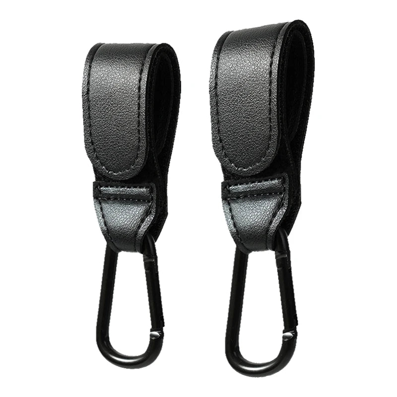 PU Leather Stroller Hook 360° Rotatable Pram Bag Hanger Stroller Bag Hook QXL