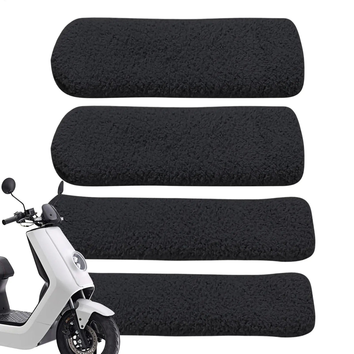 Plush Motorcycle Handlebar & Brake Lever Cover Set | Winter Handlebar Cover Set QXL