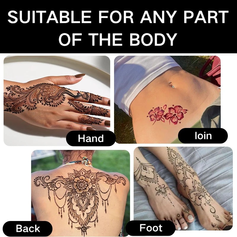 VERONNI 12-Pc Semi-Permanent Tattoo Cream | Face & Body Art Temporary Tattoo Cream QXL