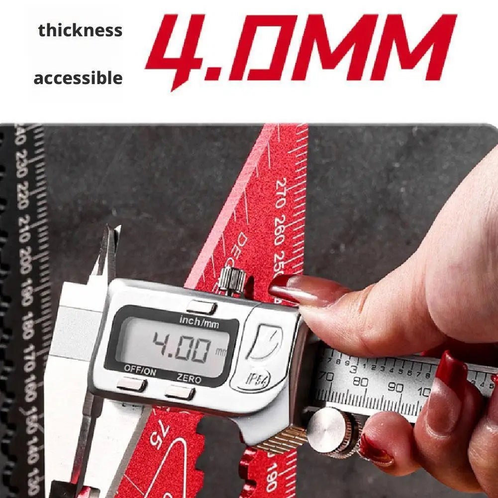 Aluminum Alloy Woodworking Triangle Ruler | Dual-Scale Square Woodworking Square QXL
