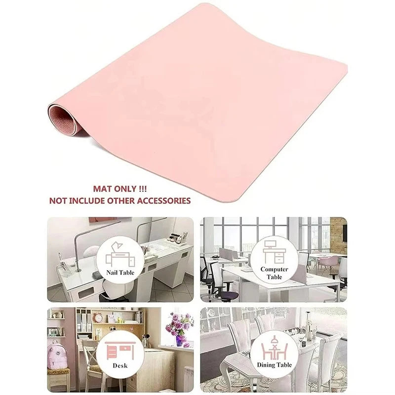 Foldable PU Leather Nail Art Table Mat & Armrest Cushion Nail Art Mat QXL