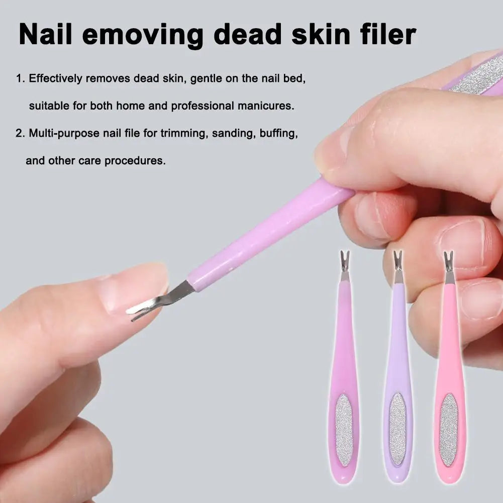 Stainless Steel Cuticle Trimmer & Exfoliating Nail File Tool Cuticle Nail File QXL