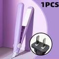 Mini Fluffy Clamp Curler & Flat Iron | Dual Voltage 80–180°C Hair Curler Flat Iron QXL PURPLE-1PCS