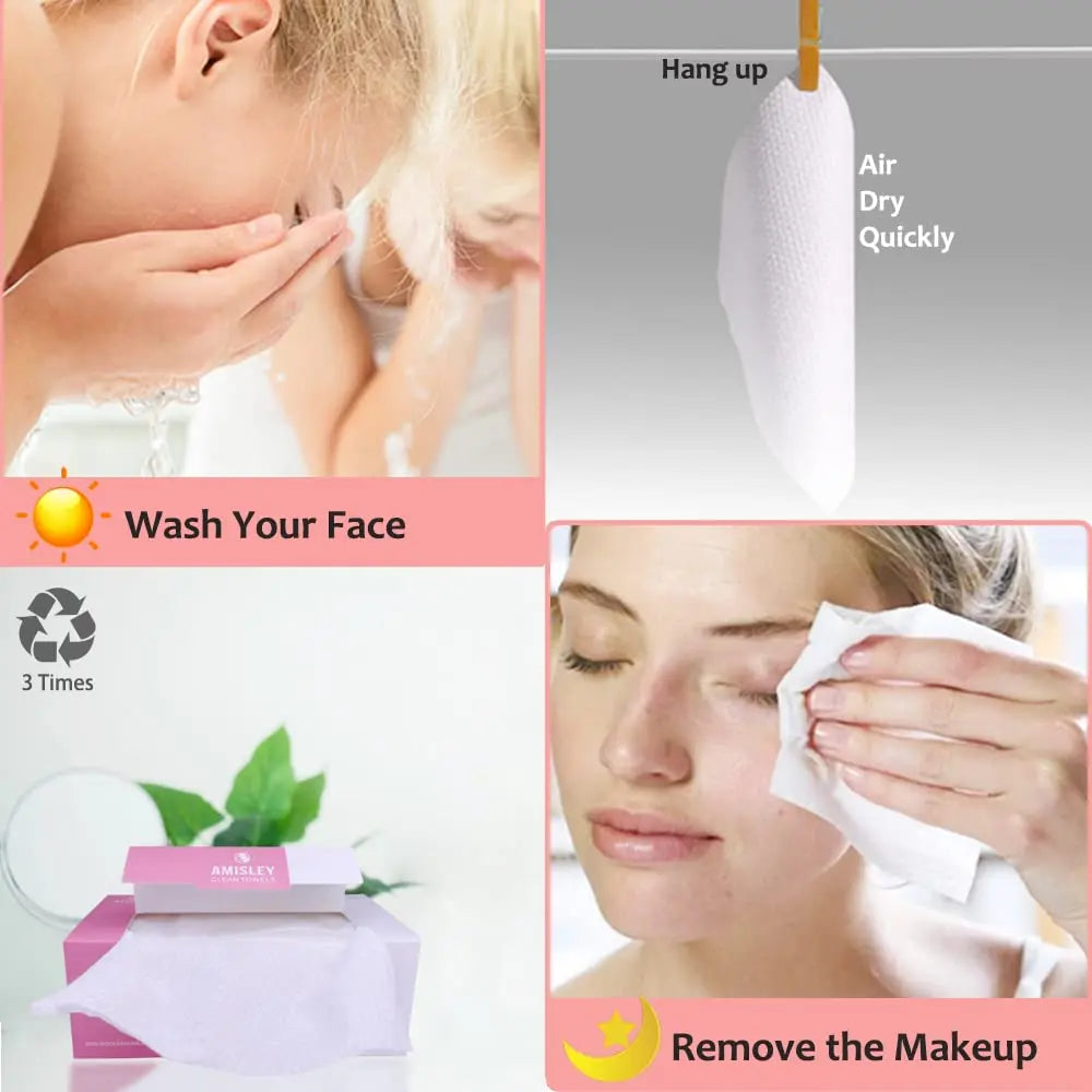 Disposable Non-Woven Face Cleaning Towels | Dry Wipes 22x22cm Disposable Face Towels QXL