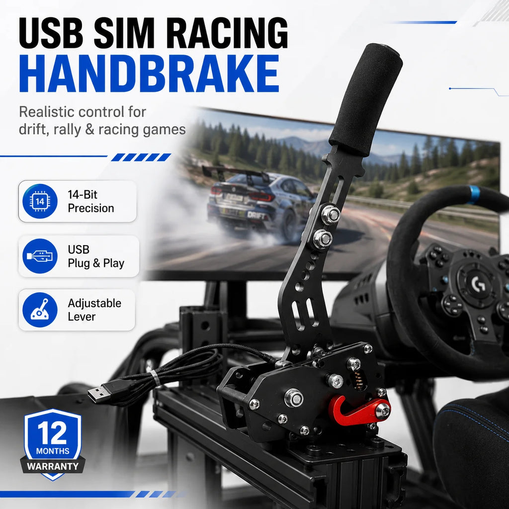 14-Bit USB Sim Racing Handbrake | G29 Thrustmaster Fanatec Sim Racing Handbrake QXL