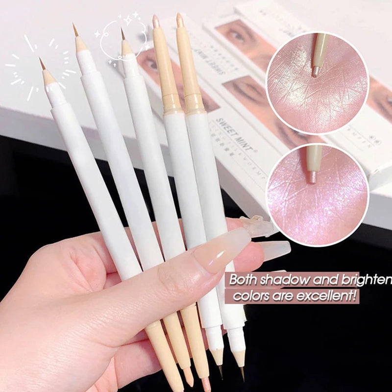 Double-Ended Silkworm Eye Pen | Matte & Pearl Shadow Liner Eye Shadow Liner Pen QXL