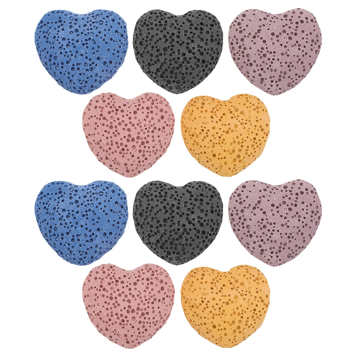 10-Pack Heart Lava Rock Essential Oil Diffuser Stones Lava Diffuser Stones QXL Default Title