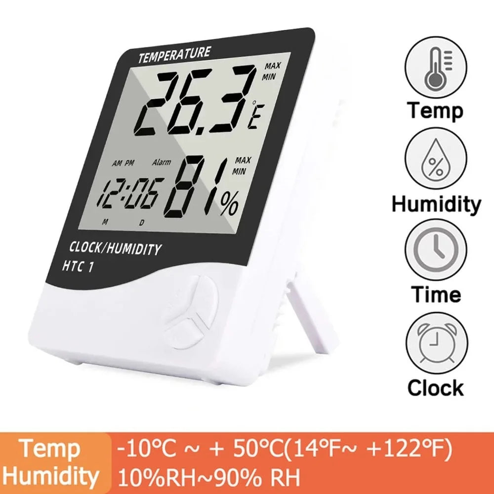 LCD Hygrometer Thermometer HTC-1 HTC-2 | Digital Weather Station Hygrometer Thermometer QXL
