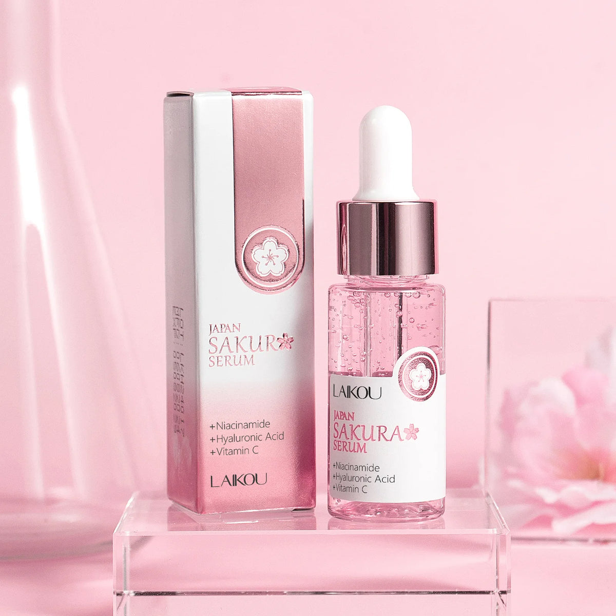 LAIKOU Sakura Serum 17ml – Pore Minimizing & Brightening Essence Face Serum QXL 01