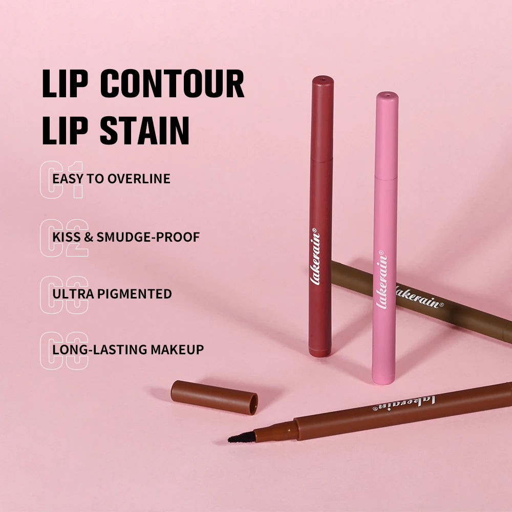 2-in-1 Dual-Tip Lip Stain & Liner Pen | Waterproof Matte Lip Stain Liner Pen QXL