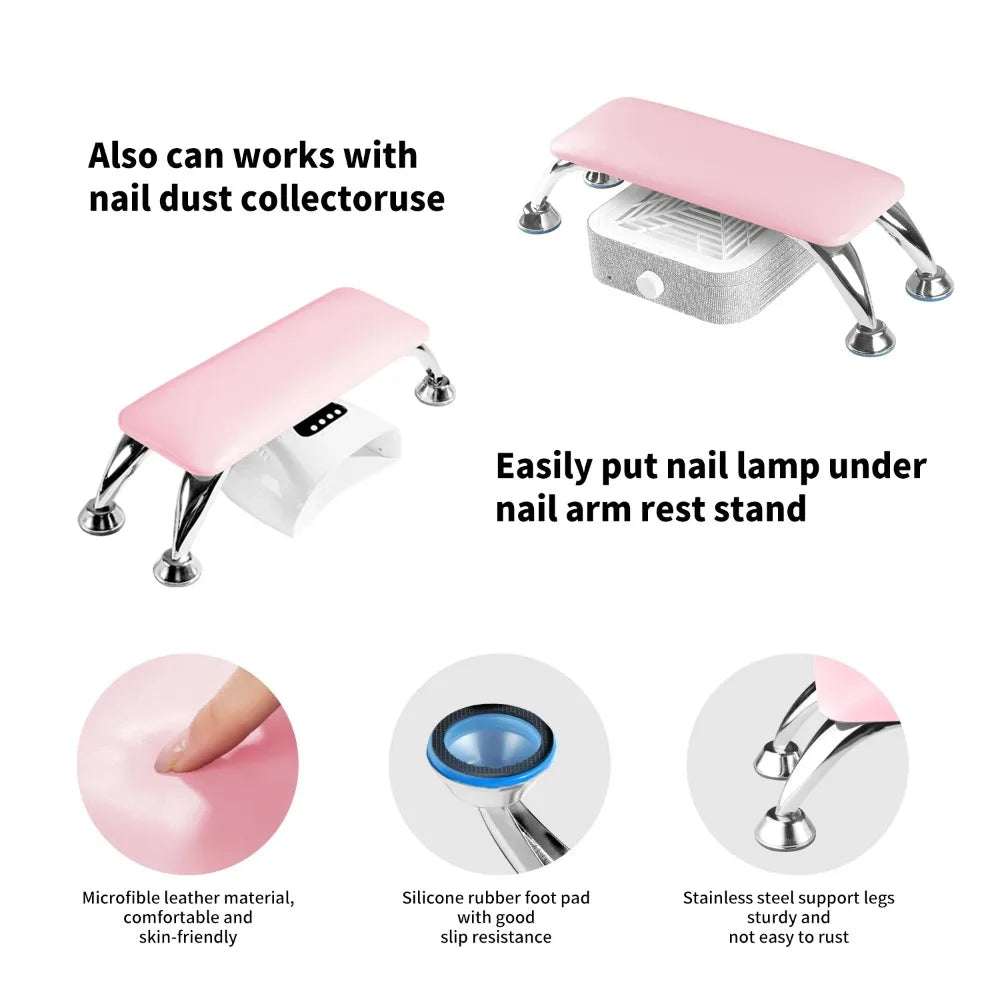 Nail Salon Armrest & Art Mat Set | Leather Hand Pillow Nail Salon Armrest Set QXL
