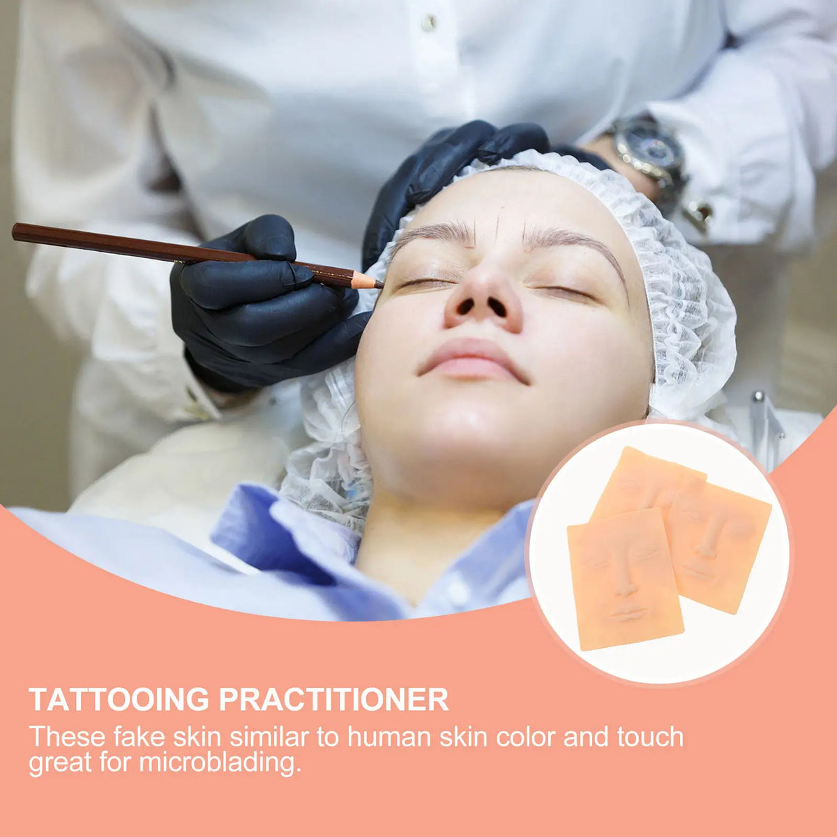 3-Pack Silicone Eyebrow Practice Skin | Microblading & Tattoo Tattoo Practice Skin QXL