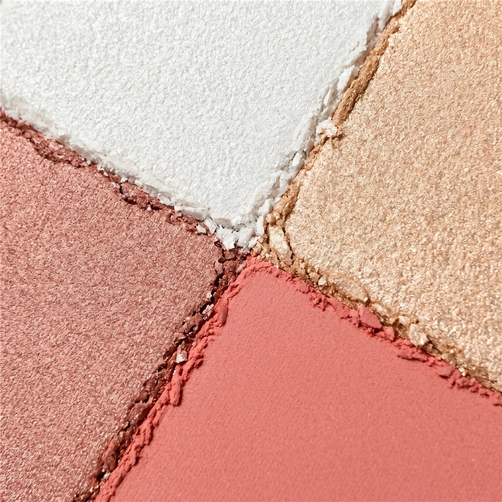 3-in-1 Highlighter Eyeshadow Blush Palette | Shimmer & Matte Eyeshadow Blush Palette QXL