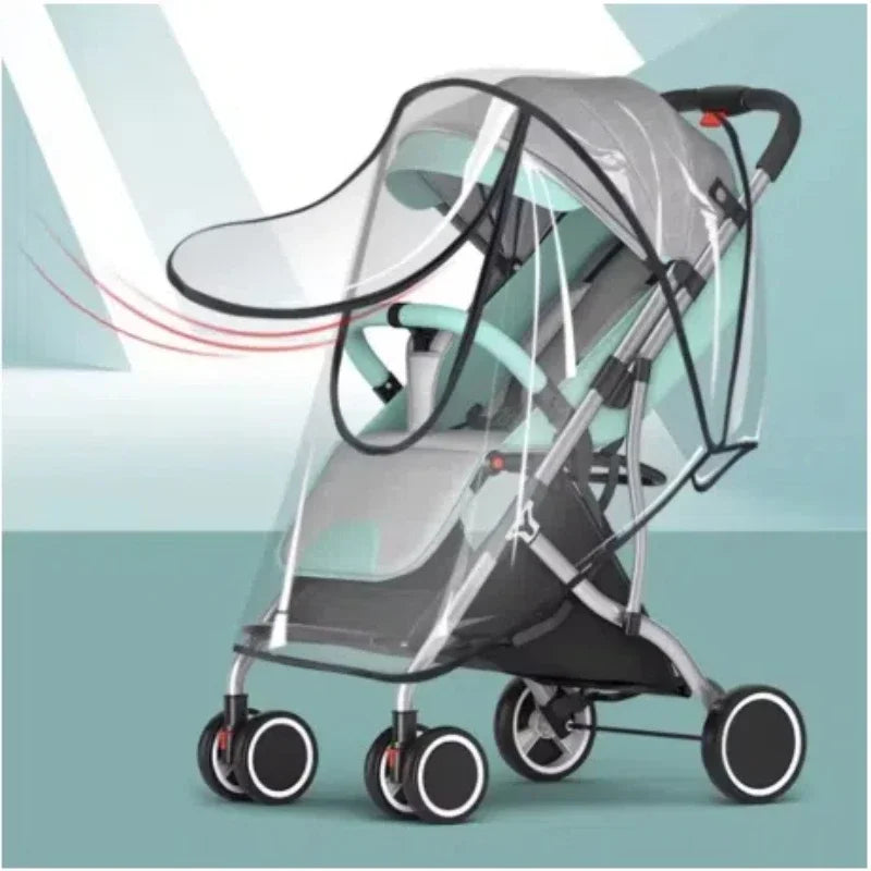 Universal Transparent Stroller Rain Cover | Waterproof Zip Stroller Rain Cover QXL Zipper EVA raincover