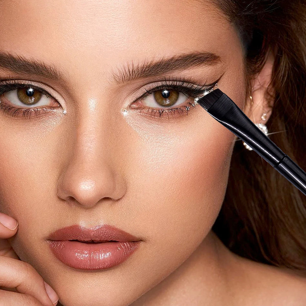 KOSSHOW 3-Pc Makeup Brush Set | Blush, Eyebrow & Eyeliner Makeup Brush Set QXL