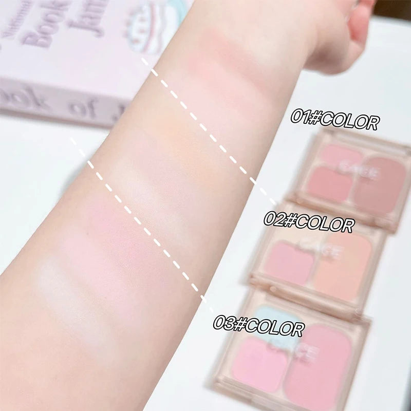 CACE Cream Blush Palette | High Pigment Long-Lasting Cheek Tint Cream Blush Palette QXL