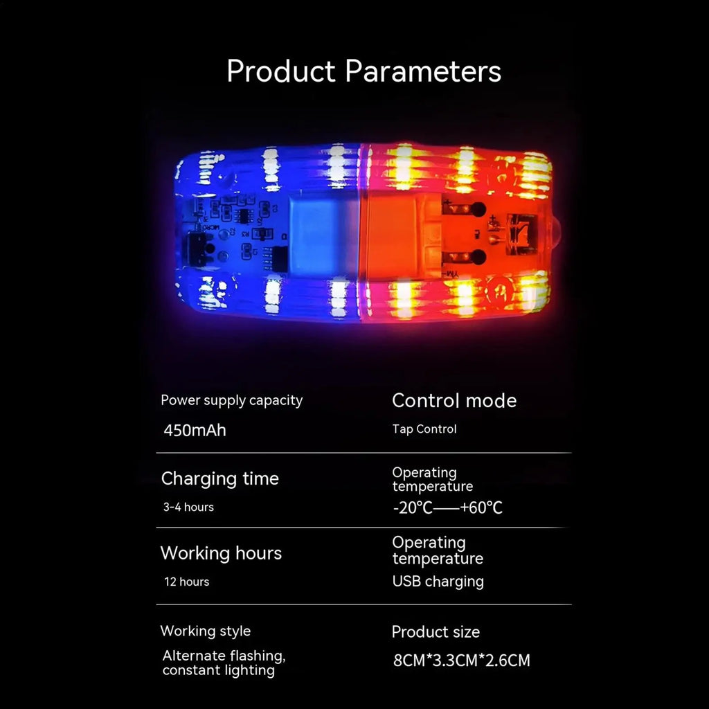 LED Strobe Shoulder Warning Light Red Blue | Clip-On Safety Safety Strobe Light QXL