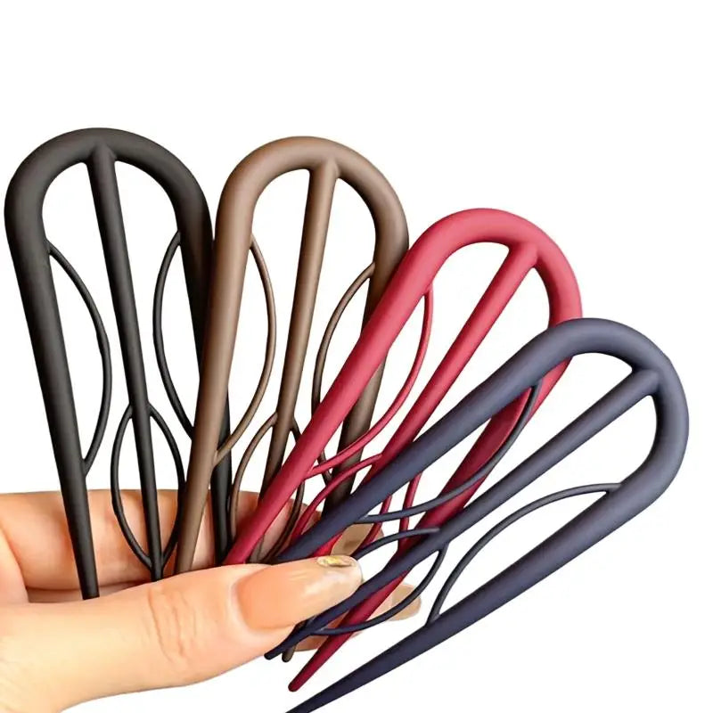 4-Pack Frosted U-Shape Hairpin Set | Elegant Hair Clips Hair Clip Set QXL