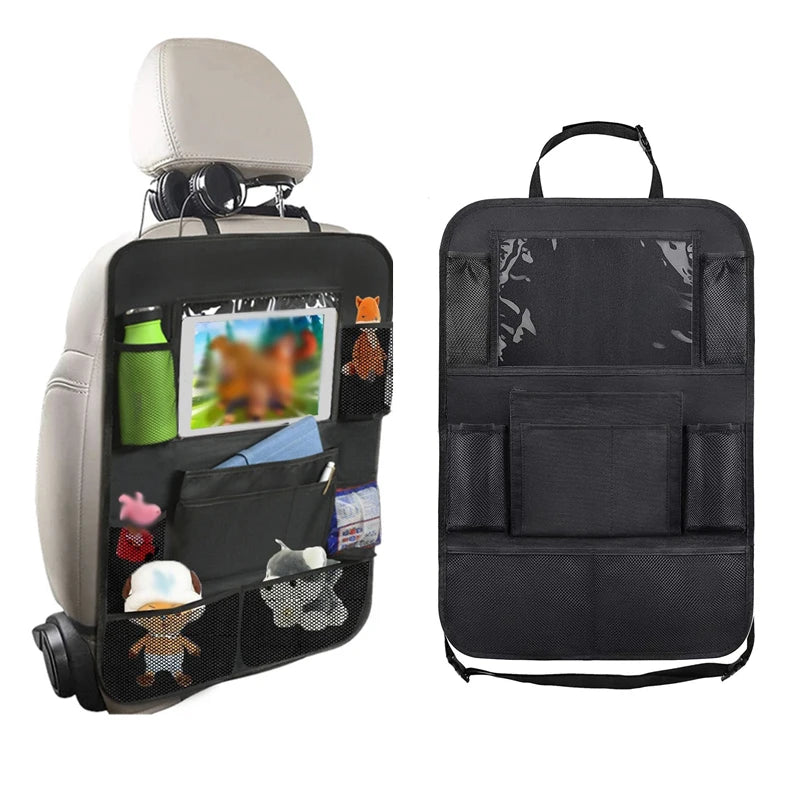 Car Seat Back Kick Protector & Storage Bag with Tablet Pocket Car Seat Organizer QXL
