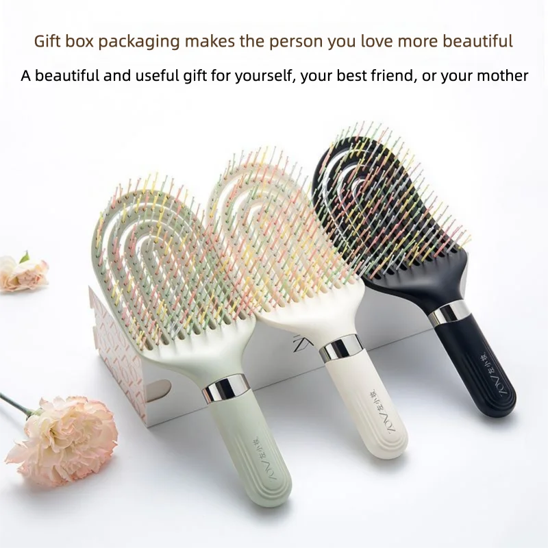 Anti-Static Rainbow Detangling Comb | Smooth & Frizz-Free Hair Anti-Static Hair Comb QXL