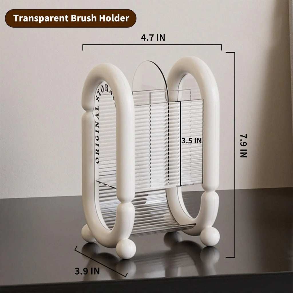 Makeup Brush Holder & Powder Puff Organizer | Vanity Storage Makeup Brush Organizer QXL