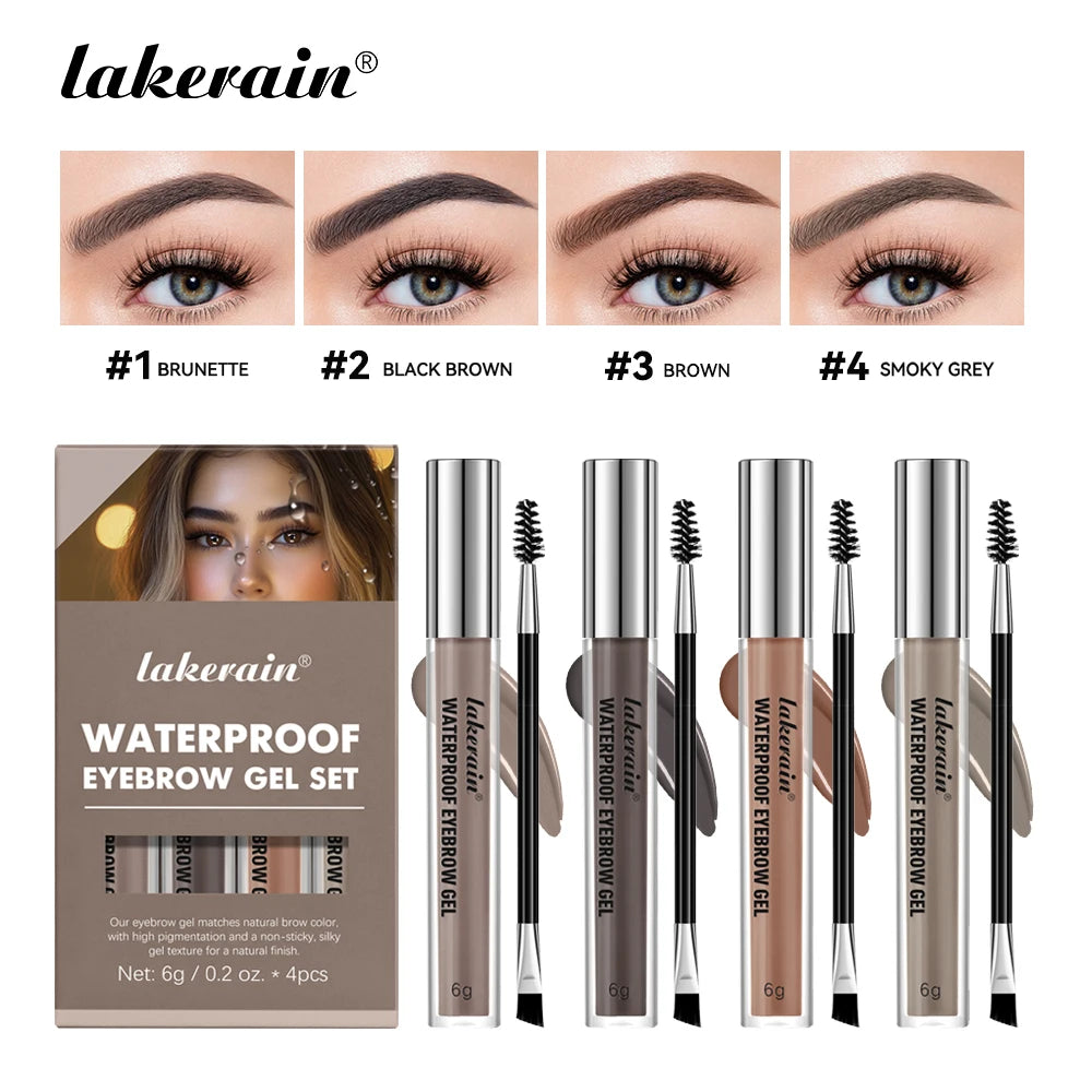 Waterproof Eyebrow Tint Gel | 4 Colors Long-Lasting Brow Definer Eyebrow Tint Gel QXL 4color 1set