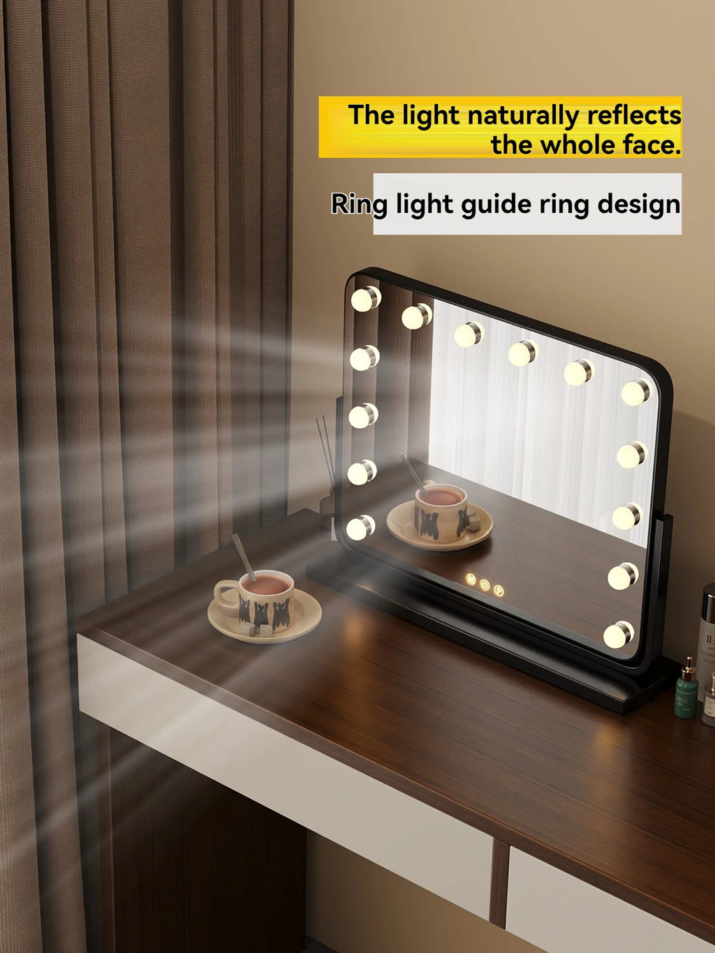 LED Hollywood Vanity Mirror with Lights | Tabletop Makeup Mirror LED Vanity Mirror QXL