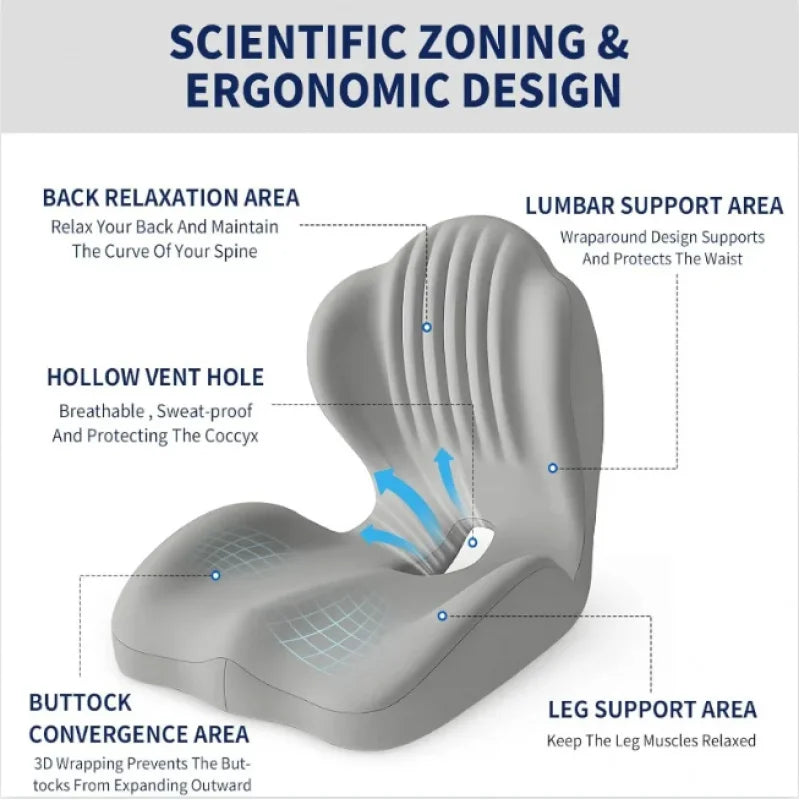 Ergonomic Memory Foam Lumbar Support Cushion | Back Posture Pad Lumbar Support Cushion QXL
