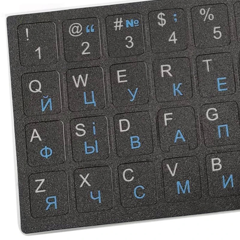 Ukrainian Black Keyboard Stickers | Durable PVC Alphabet Layout Keyboard Sticker QXL